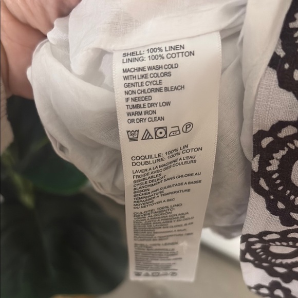 Tommy Bahama size small Brown and White Patterned Sleeveless linen Dress - Picture 3 of 5